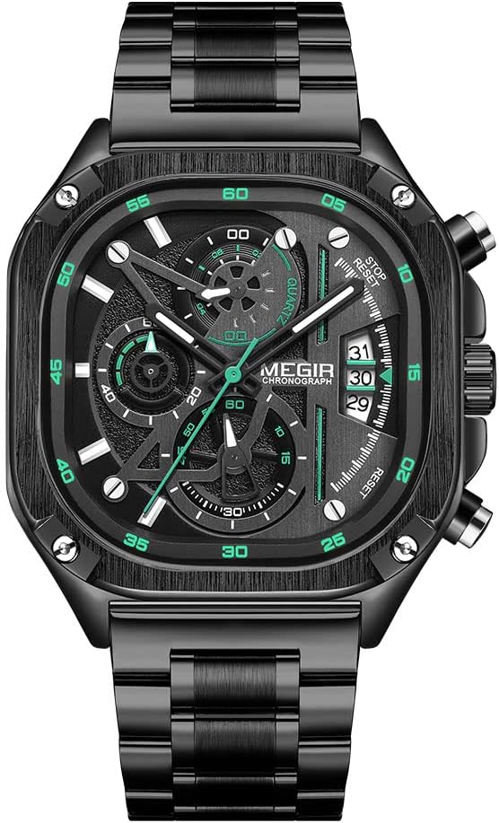 MEGIR Black Chronograph Men’s Watch