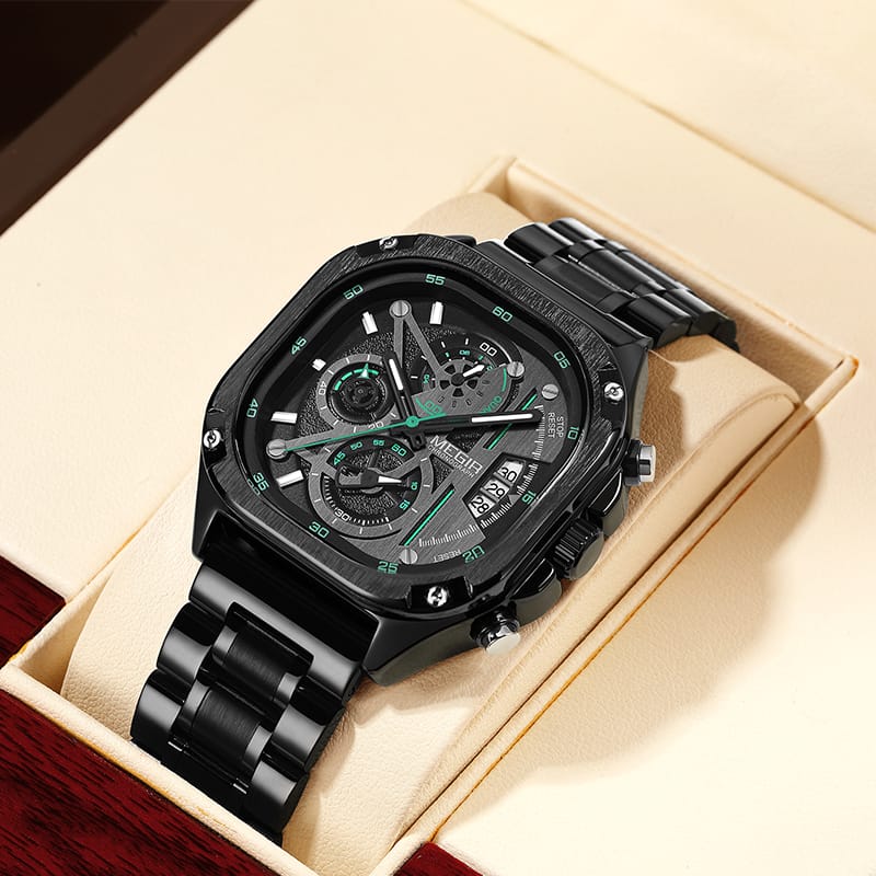 MEGIR Black Chronograph Men’s Watch